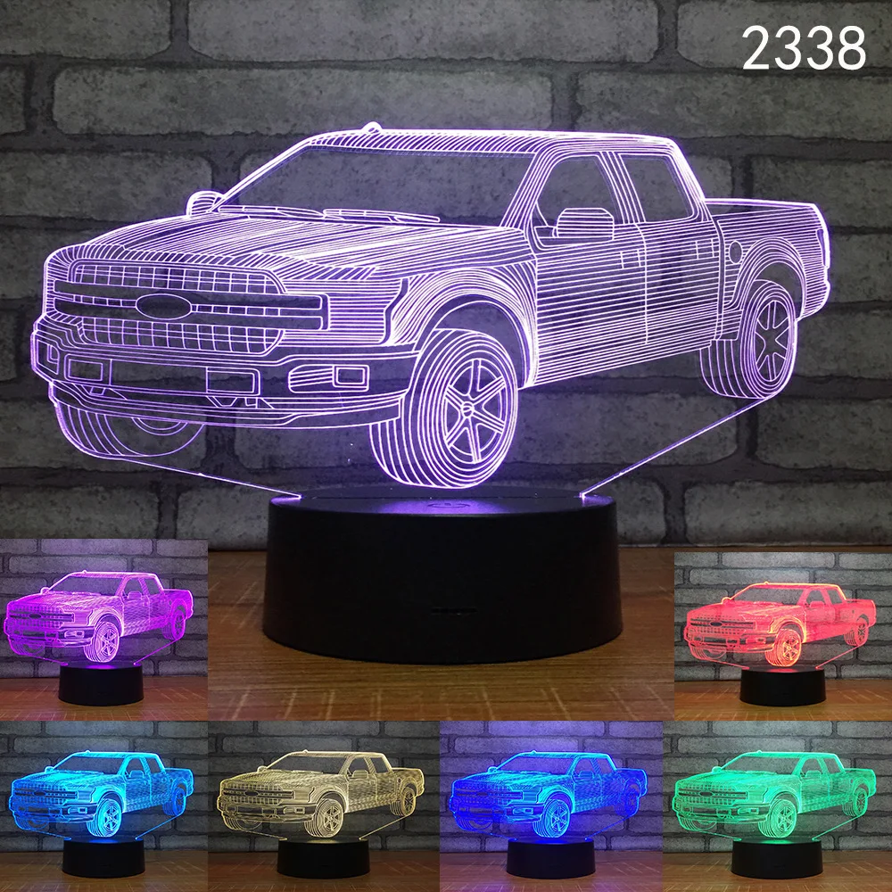 СВЕТОДИОДНЫЙ Автомобильный 3D ночник с градиентом Jeep Truck Sports USB прикроватная