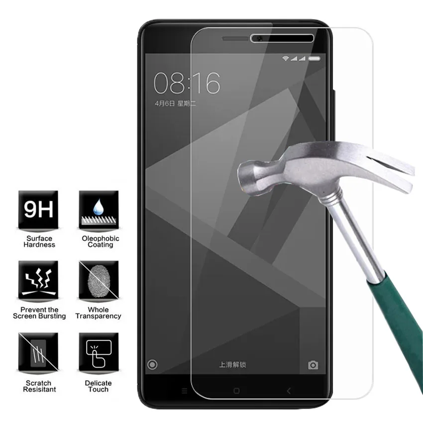 Phiyoo 3 шт. для Стекло Xiaomi Redmi Note 4X Экран протектор Закаленное FO Note4x против царапин 5.5