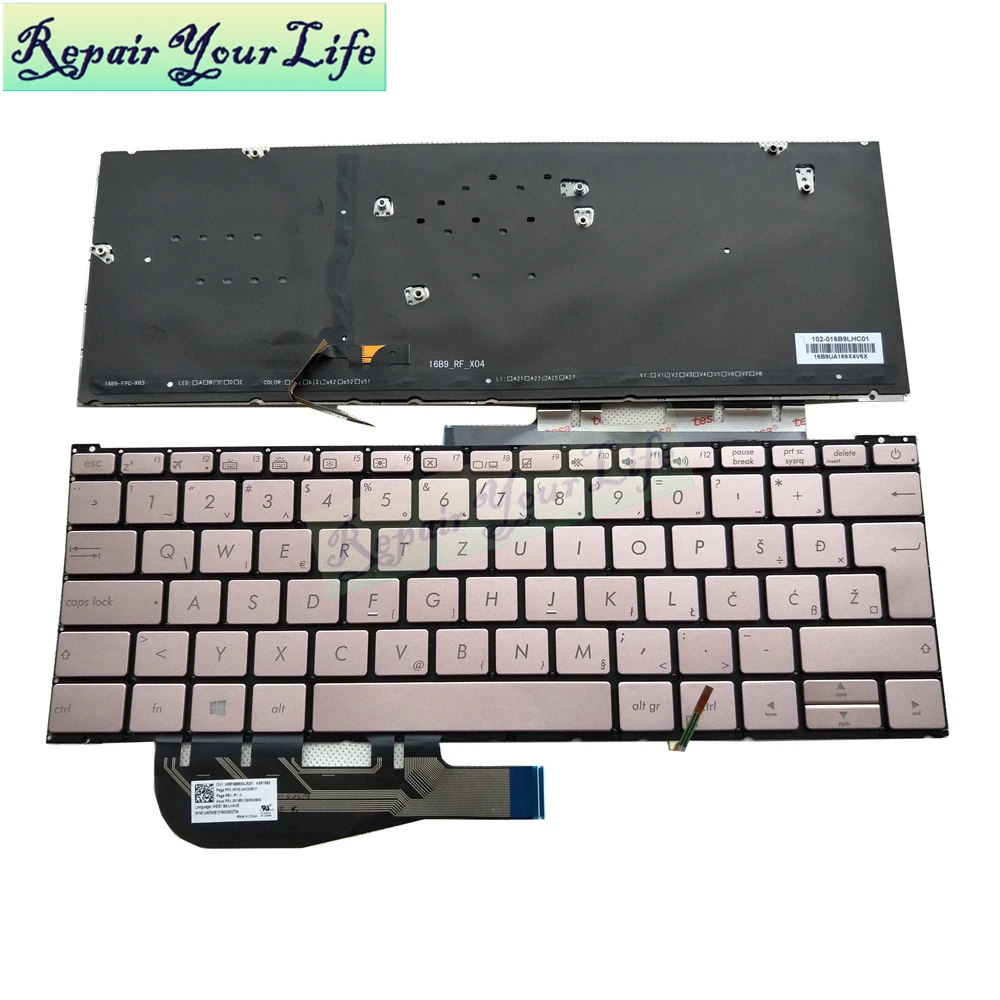 Клавиатура для ноутбука Asus ZenBook 3 UX390UA UX390 WB боснийский Словенский хорватский
