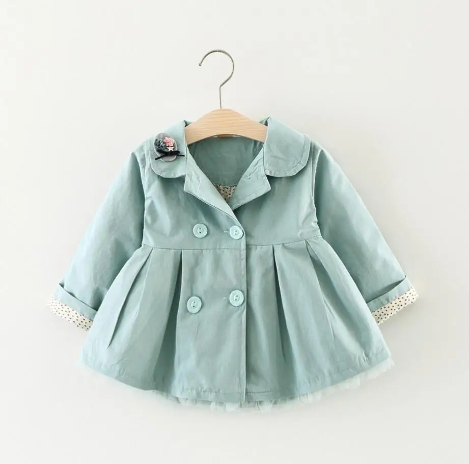 2017 детская одежда тренчкот для девочек верхняя пальто на весну и осень модная