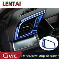 lentai car styling stickers for honda civic 2018 2019 2016 2017 10 accessories center console air conditioner vent outlet frame