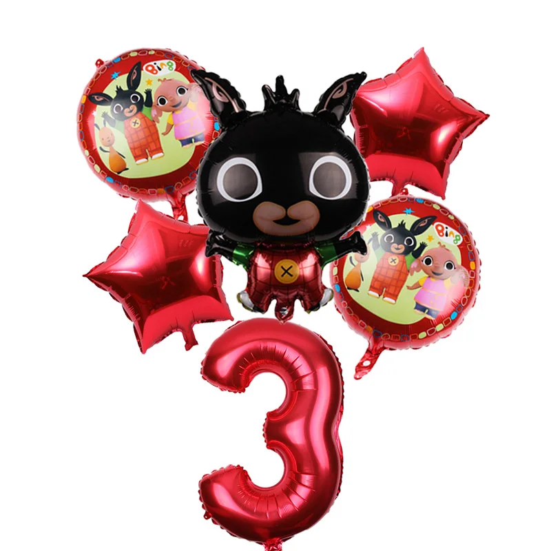 6 шт./лот 73*50 см мультфильм Bing Bunny 32 дюйма фольгированный шар кролик воздушные шары