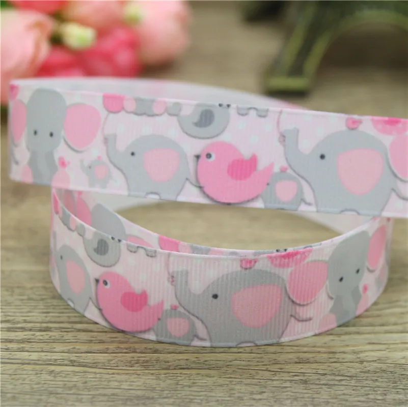 DUWES 50 ярдов лиса животное слон мультфильм Печатный grosgrain ленточный аксессуар бант