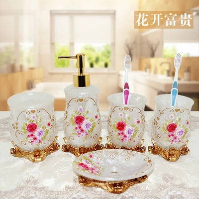 Набор из 5 предметов для ванной комнаты смолы|bathroom accessories|toiletries setdecorative bathroom accessories