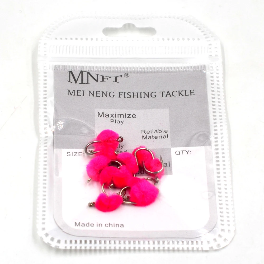 

MNFT 10PCS 12# Pink Egg-shaped Trout Lure Hook Outdoor Fresh Water Fly Fishing