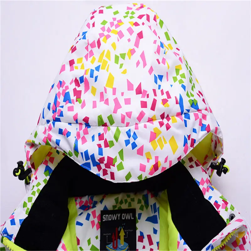 Черно-белый женский комбинезон для сноуборда одежда водонепроницаемая