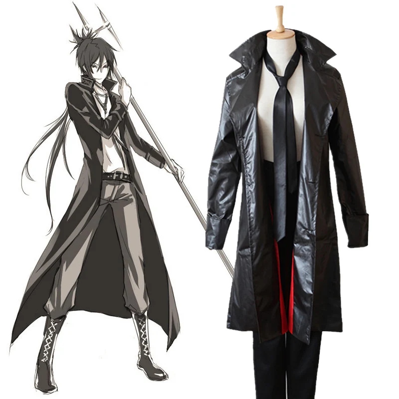 Аниме HITMAN REBORN! Косплэй Rokudou Mukuro костюмы униформы PU длинный плащ Пыльник со штанами
