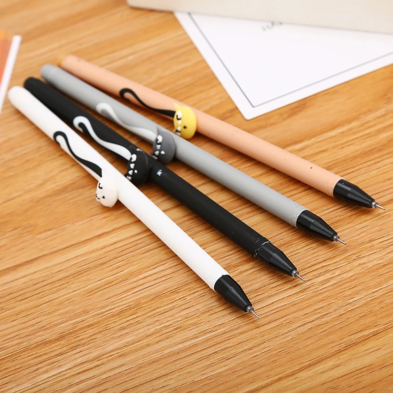 10 шт. 0 5 мм Черный чернильный мультяшный Кот средний держатель для ручки Декор