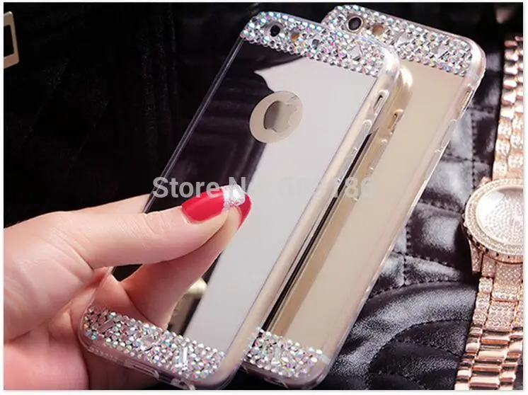 For Samsung Galaxy S6 S7 Edge S8 S9 S10 Plus Note 8 9 10 Diamond Mirror Soft Cover Rhinestone Case |