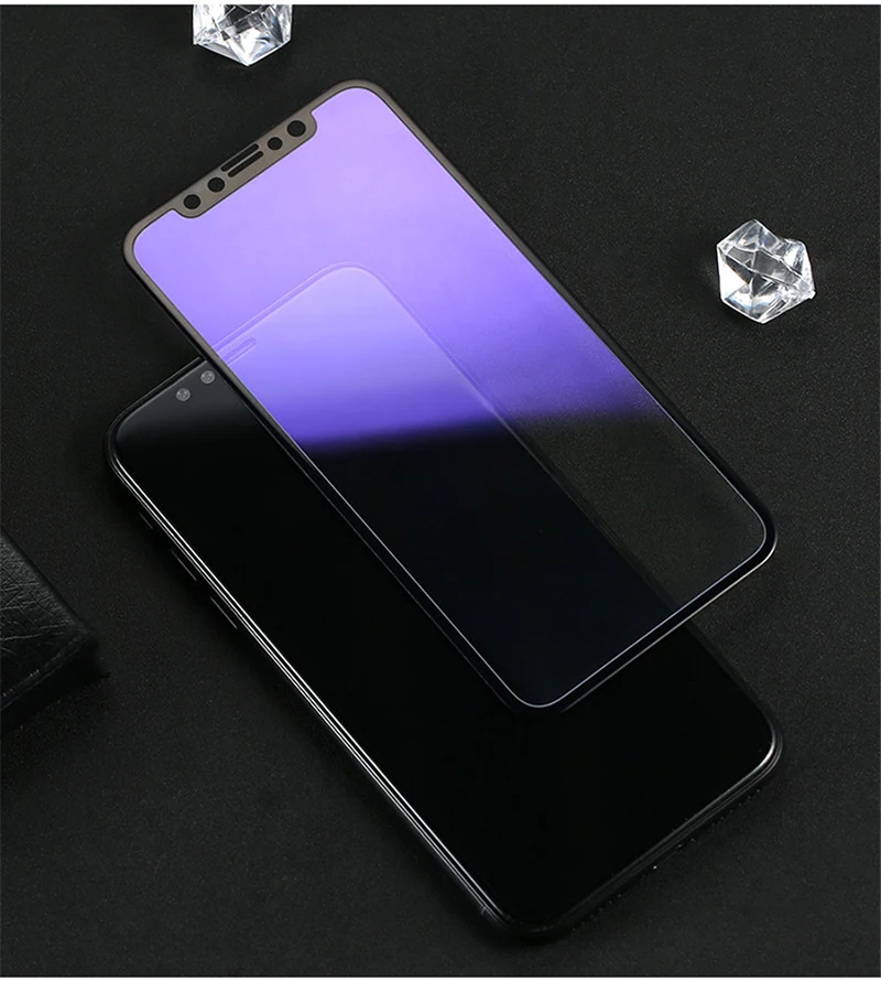 50 шт. 3D анти синий луч глаз из углеродного волокна закаленное стекло для iPhone 11 Pro Max XS XR X 8 7 6 6S Plus 9H изогнутая глянцевая защитная экранная пленка