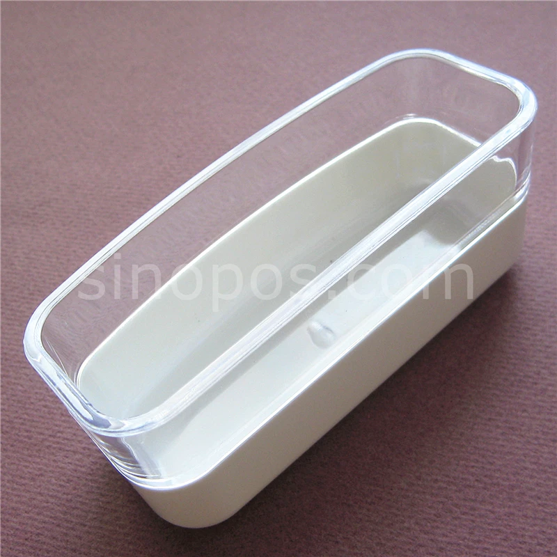 Настольный диспенсер для визитных карточек офисный пластиковый прозрачный