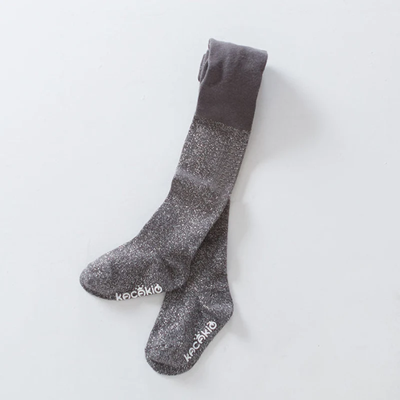 grey Модные новые колготки для маленьких девочек, блестящие колготки для новорожденных и маленьких девочек, чулки, зимняя одежда, колготки meisje - Цвет: grey