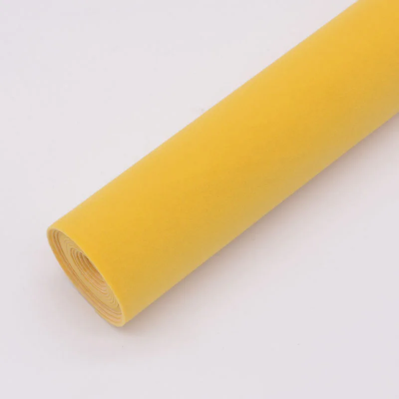yellow Ширина 150 см/50/100 см фланель самоклеющийся клей ткань для изготовления ювелирных изделий ящик Стикеры декоративный домашний текстиль ремесло FA203 - Цвет: yellow