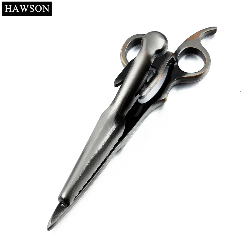 HAWSON Interesting Tie Clips for Men Gun Plated Scissors Pattern Bar Clasp Pin with Free Box | Украшения и аксессуары