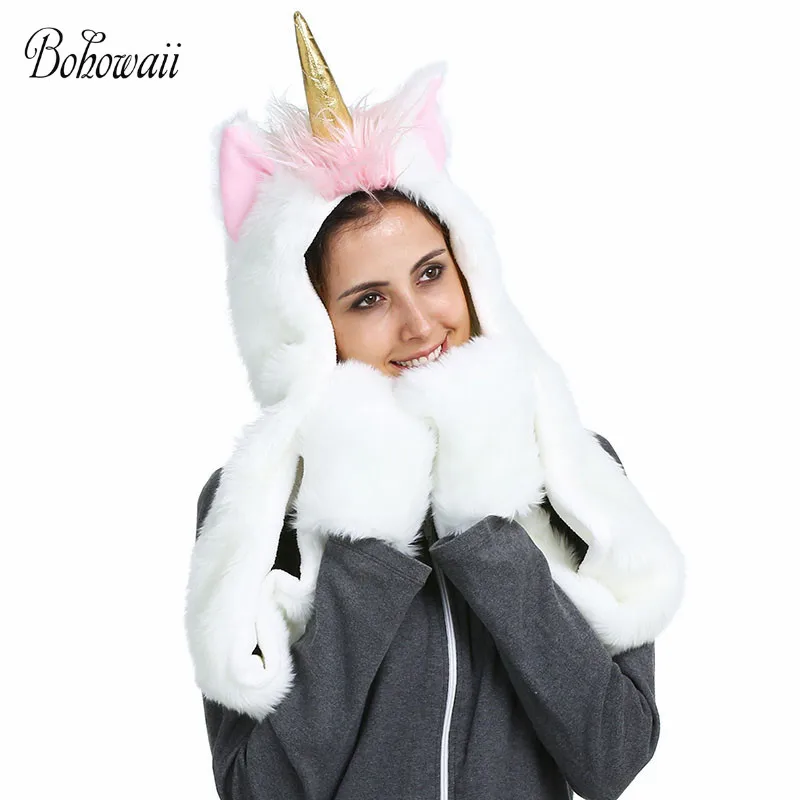 BOHOWAII Рождественские толстовки с животными теплые пушистые и мягкие женские