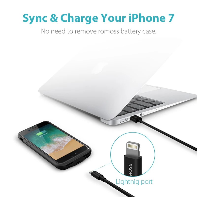 Чехол для аккумулятора Romoss 2800 мАч iPhone 7 внешний аккумулятор чехол зарядки iPhone7