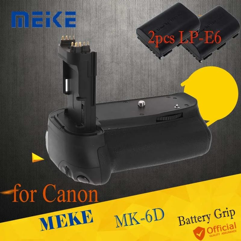 Meike MK 6D вертикальный Запасной Держатель батарейного отсека + 2 шт. LP E6 батареи для