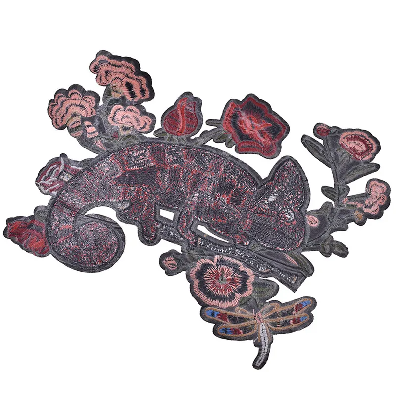 Chzimade красная большая ящерица искусственная железная аппликация для одежды