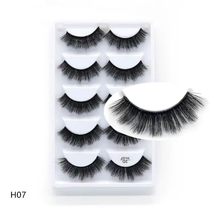 NEW 1/3/5 pairs Fake Mink Eyelashes 3D Natural False Eyelashes 3d Mink Lashes Soft Eyelash Extension Makeup Kit Cilios - Цвет: 07