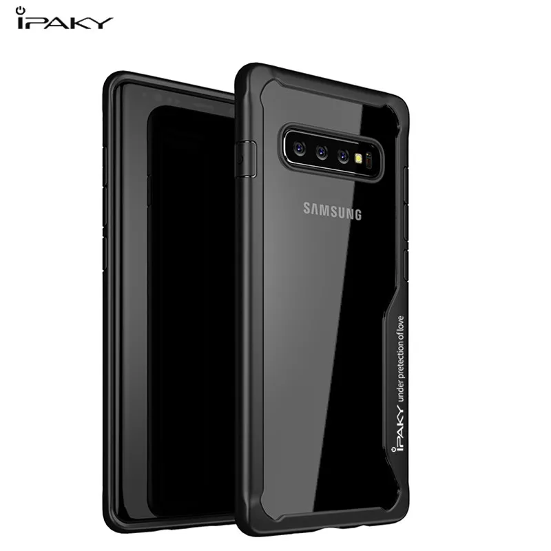 Чехол для samsung S 10 IPAKY противоударный чехол Роскошный прозрачный силикон ТПЭ+ PC чехол для телефона для samsung galaxy S10 PLUS 10E