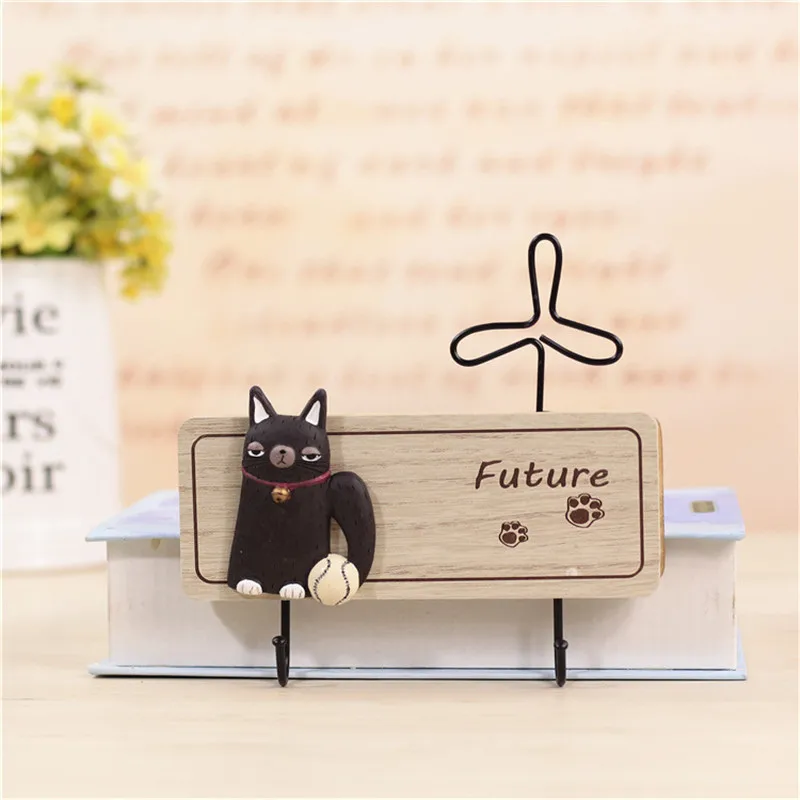 Hoomall Крючки из нержавеющей стали для дверей милые Мультяшные кошки кактус рыба