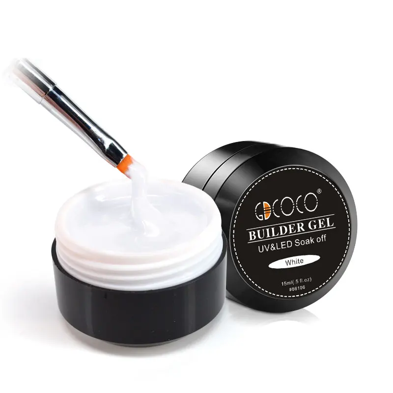 White 86106 GDCOCO строительный гель, 15 мл, для дизайна ногтей, натуральный розовый, прозрачный, Камуфляжный цвет, удлиняющий гель для ногтей, 45 г, для наращивания пальцев, Кристальный гель для ногтей - Цвет: White