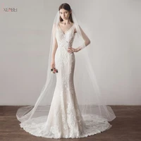 stock cheap one layer cathedral length long bridal veil with comb cut edge white ivory wedding accessories voile mariage