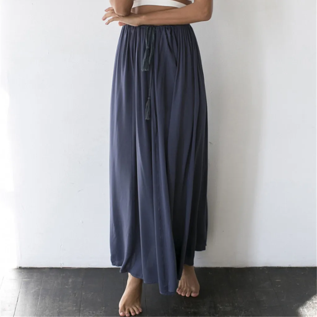 Женская одежда 2019 Повседневная шифоновая длинная юбка в стиле бохо Прямая
