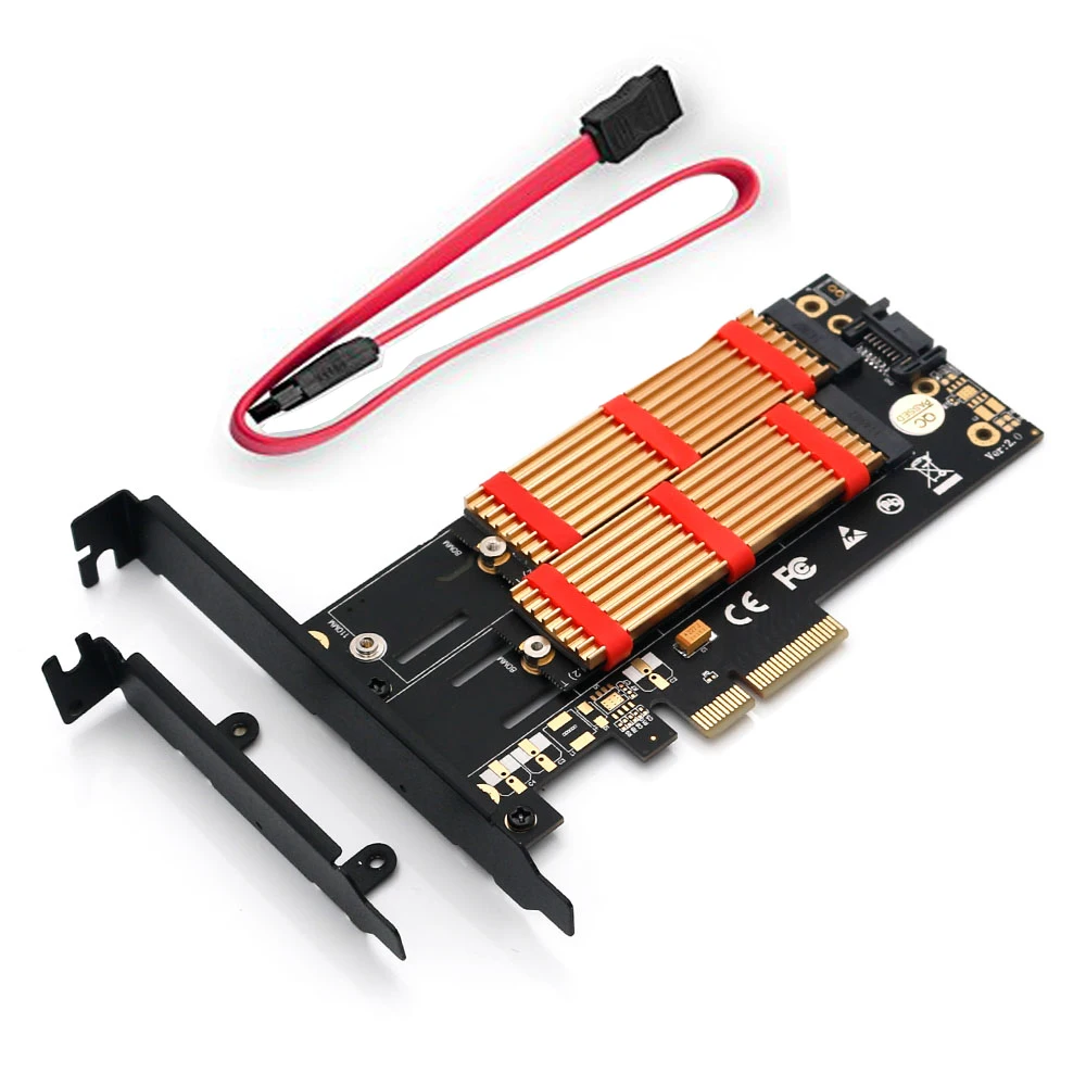 M.2 NVMe SSD PCIE M ключ SATA B Ключ NGFF к M2 адаптер PCI Express 3 0 контроллер с низкопрофильным