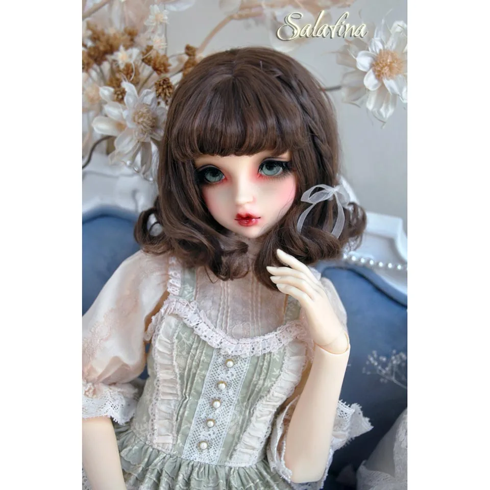 Allaosify 1 шт. коричнево-черные короткие вьющиеся волосы BJD парик 1/3 1/4 1/6 bjd кукла парик