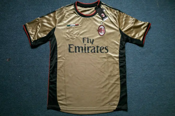 A+++ Italy AC MILAN 2013 2014 Thailand Home Red Away White 3RD Gold Golden Soccer Jersey Blank Football Shirt Custom Name|jersey guy|shirt girljersey