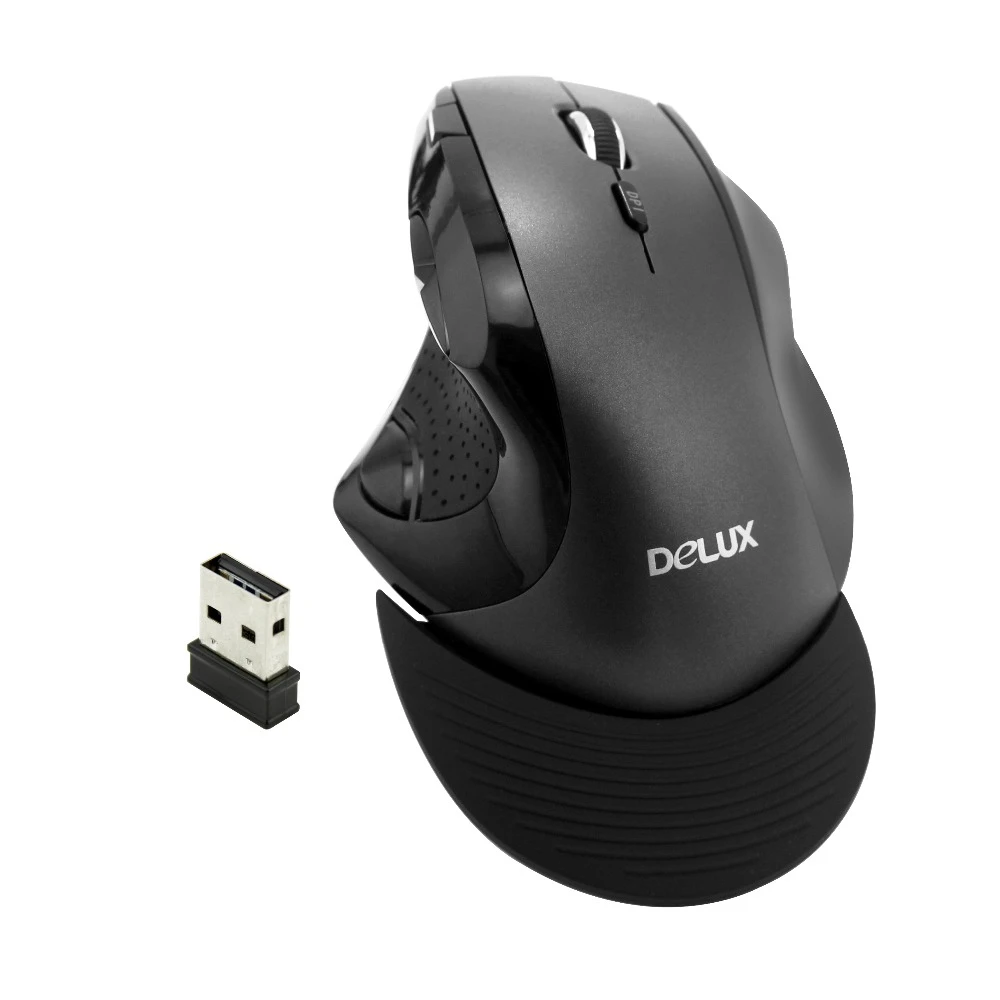 Беспроводная оптическая мышь Delux M910 2 4 ГГц эргономичная Вертикальная игровая 2400DPI