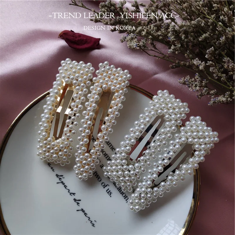 Fashion Jewelry Unique Style Pearls Duckbill Hair Clip Pin Ornament Wedding Accessories Tiara for Women Girls | Украшения и