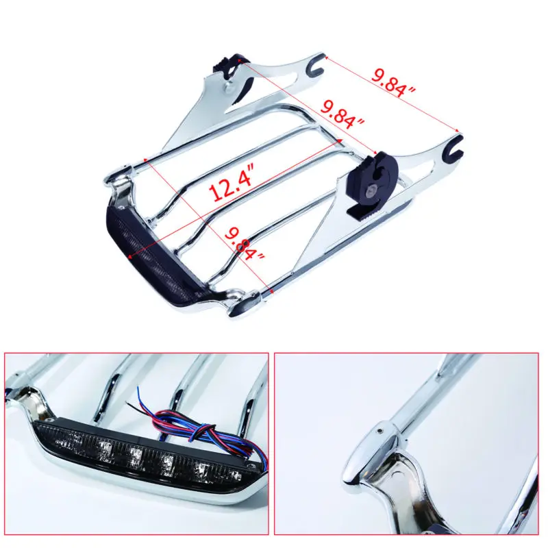 Купить Мотоцикл два до Чемодан стеллаж для выставки товаров светодиодный фонарь светильник для Harley Touring Road King Street Glide Electra Road Glide 2009-2013 ВОЗДУХА крыло
