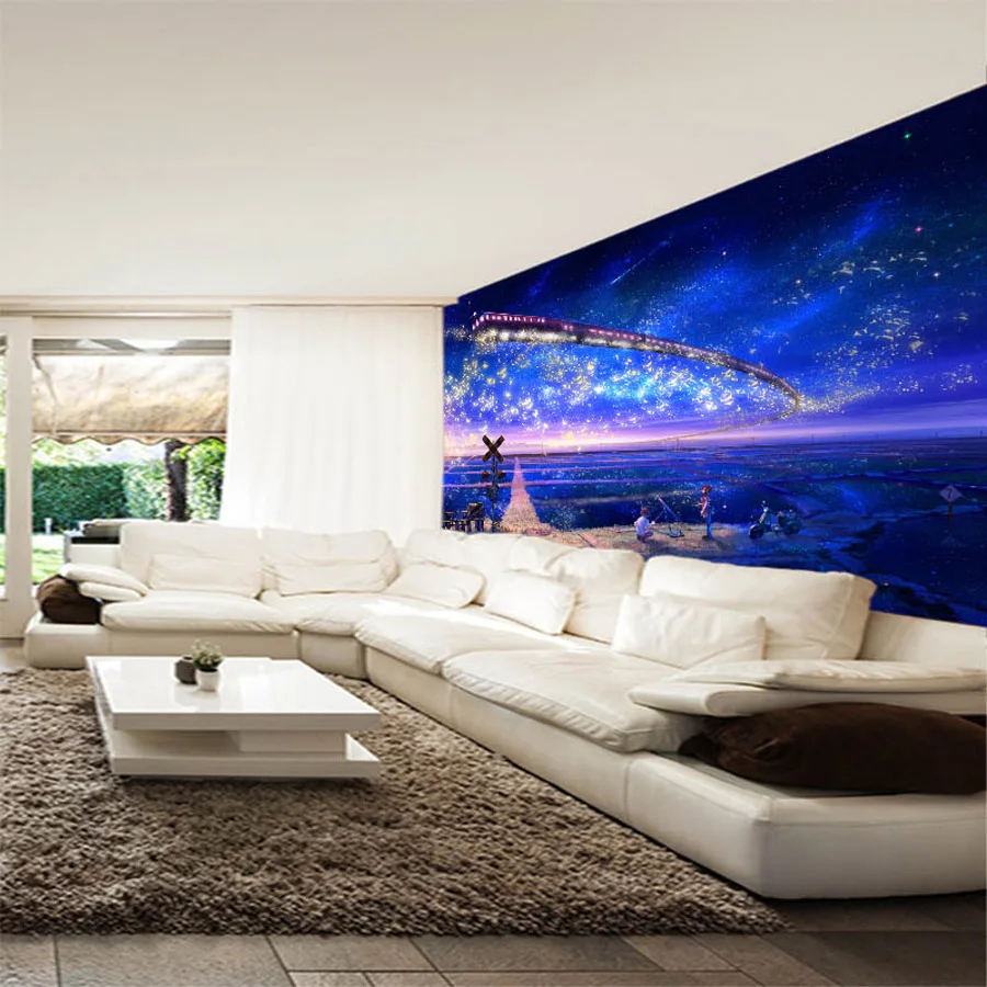 Large Fantasy Star Cartoon Train 3D Room Embossed Wallpaper for Livingroom 3 d Wall Paper Background Covering Murals Rolls Art |