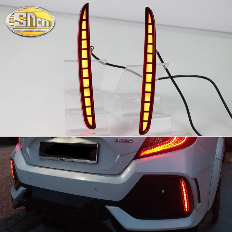 2 шт. для Honda Civic хэтчбек Многофункциональный светодиодный задний противотуманный фонарь автомобильный тормозной светильник динамический сигнал поворота отражатель