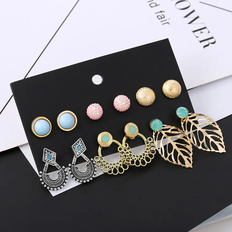 Женские серьги-гвоздики YANG &amp RH Винтажные в богемном стиле золотого цвета с