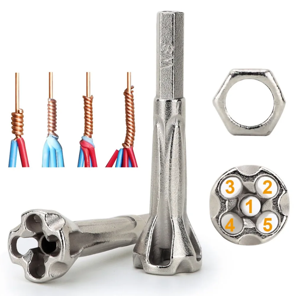 

Electrical Wire Twist Tool Electrician General Automatic 5 Wire Quick Connector Twisting Tools Wire Stripping Stripper Twister