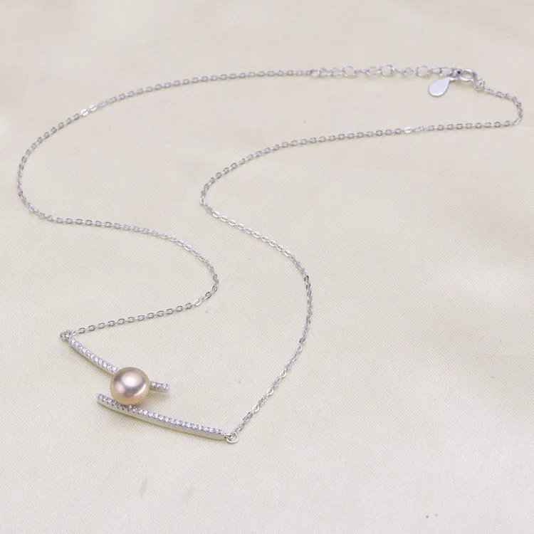 S925 стерлингового серебра жемчужное ожерелье с подвеской выводов для женщин