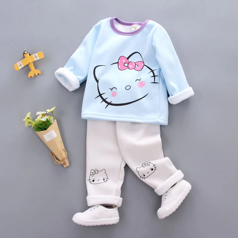 2018 Real New Baby And Boy Warm Velvet Set Autumn Winter Long-sleeved Infant Children's Cartoon Cute Suit 1-3yrs Kid Clothing | Детская