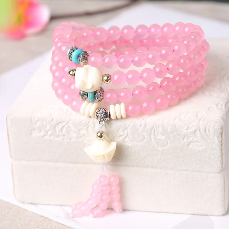 

Quality Opening The Light Woman A Powder Crystal Bracelet 108 A Multi Circle Powder Hand On Silver Accessories Birthday Gift