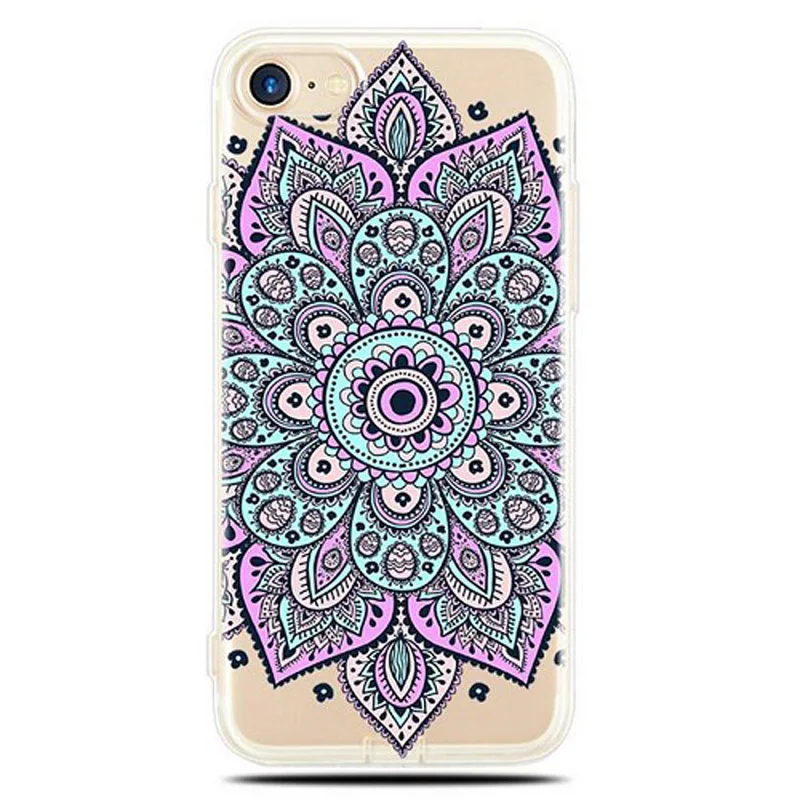 

Oppselve Soft TPU Retro Case For iPhone 6 S 6S 7 8 Plus Floral Paisley Flower Mandala Henna Clear Silicone Cover Coque Capinhas