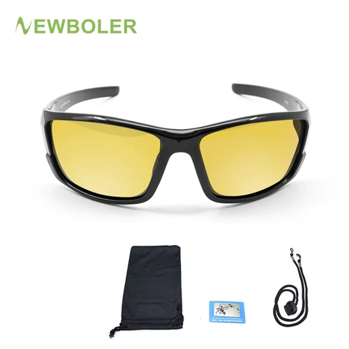 Yellow no box No 3 NEWBOLER, поляризованные солнцезащитные очки для рыбалки, коричневые, желтые линзы, ночная версия, мужские очки, для спорта на открытом воздухе, вождения, велоспорта, UV400 - Цвет: Yellow no box No 3