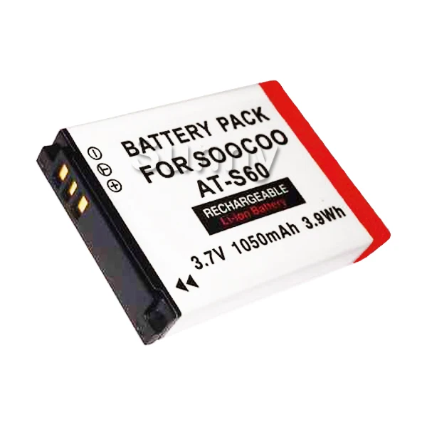 

AT-S60 AT S60 Soocoo S60 Lithium Ion Rechargeable Battery Pack For Soocoo S60 Sports Action Video Camera 3.7v 1300mAh 3.9Wh