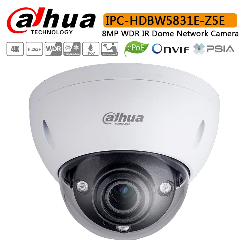 Оригинальный Dahua IPC-HDBW5831E-Z5E 8MP WDR IR купольная сетевая камера с максимальным