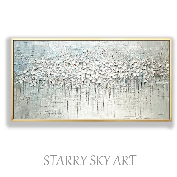 Flower Painting A Лучшая настенная живопись, ручная роспись, высокое качество, текстурированные современные цветы, акриловая живопись на холсте, акриловый нож, живопись для декора стен - Цвет: Flower Painting A