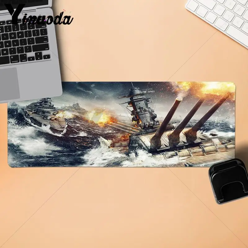 Резиновый Большой игровой коврик для мыши Yinuoda с новым принтом World of warship размер
