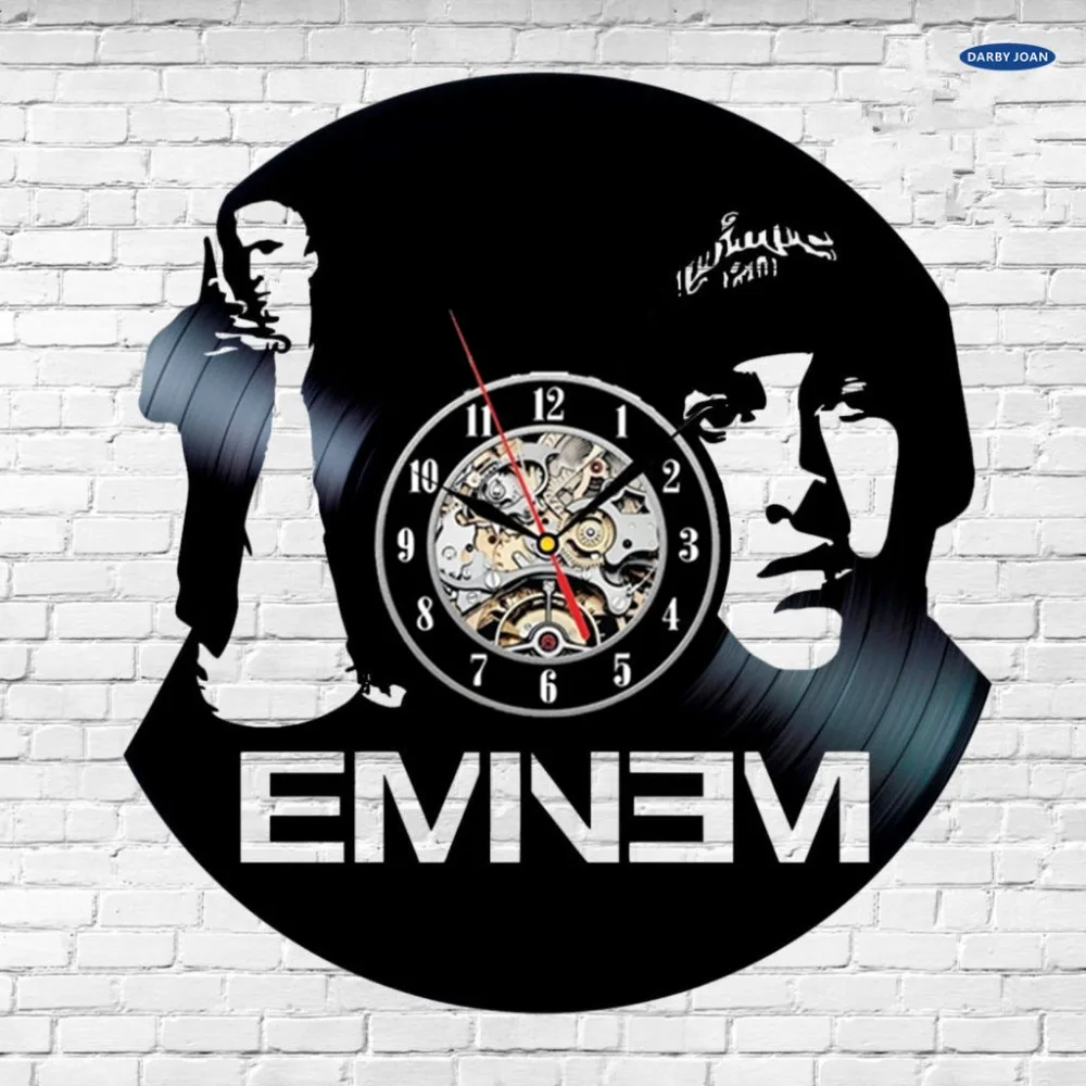 Настенные часы EMINEM с виниловой пластиной эксклюзивное украшение для дома