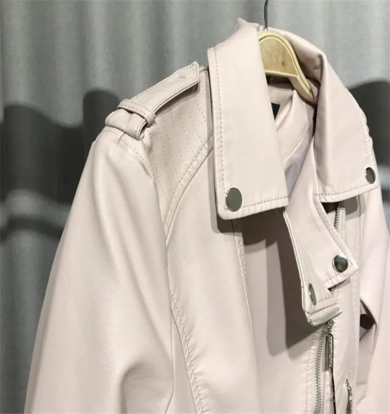 Европейская и американская мода Куртки из искусственной кожи пальто с лацканами