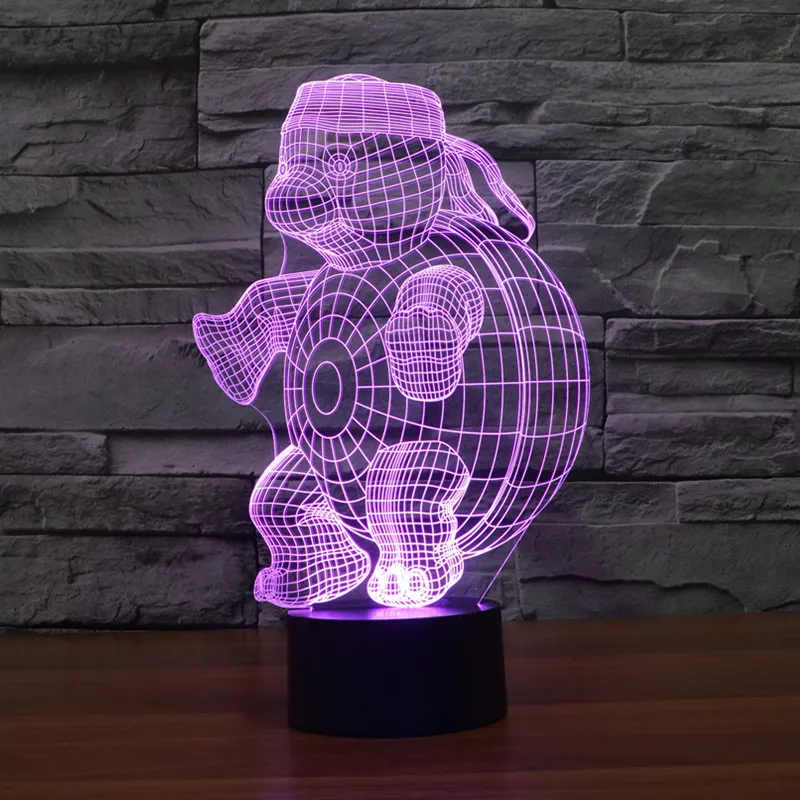 Новинка 2017 яркая светодиодсветодиодный 3d черепаха с сенсорным управлением